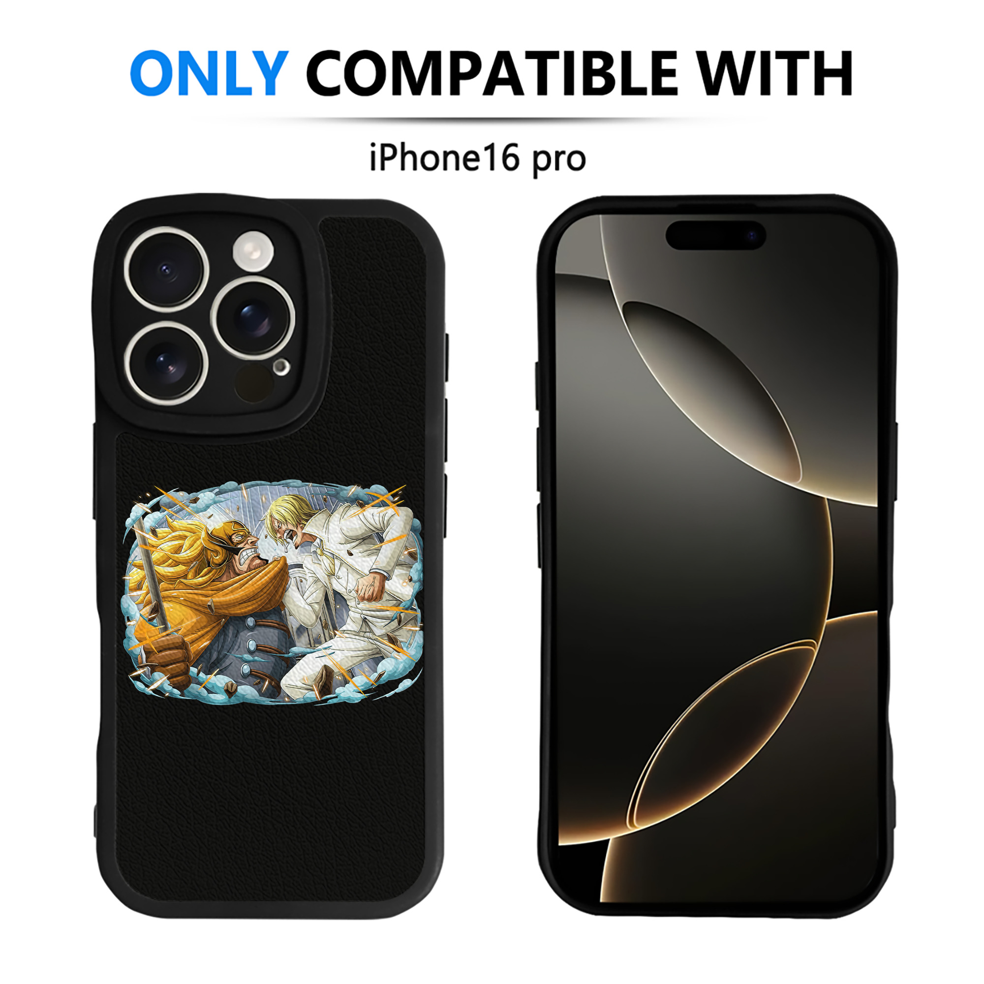 （画像用） ワンピース サンジ ONE PIECE Sanji 【iPhone 16シリーズ対応】シリコンスマホケース（レザー調） 材質：シリコン